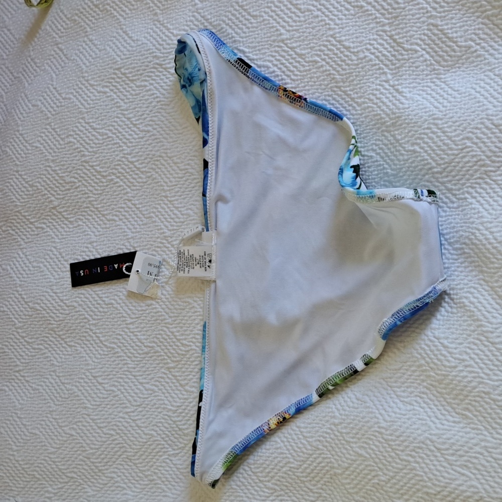 NWT MILLY Womens Cabana Floral Print Hipster‎ Bikini Bottom Blue/White/Green S-M - Picture 4 of 8